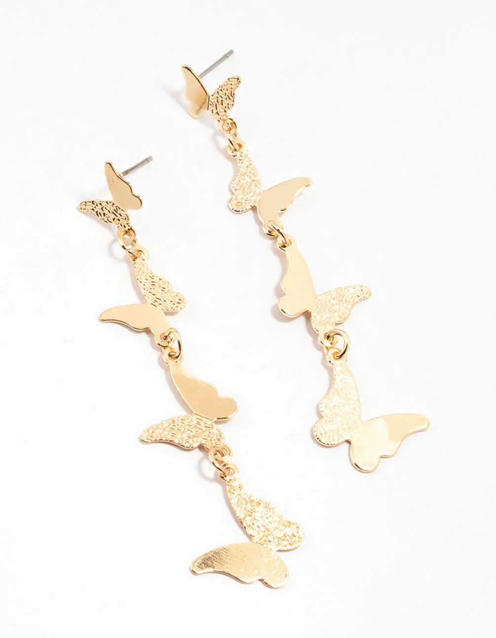 Gold Butterfly Strand Drop Earrings sold by lovisa