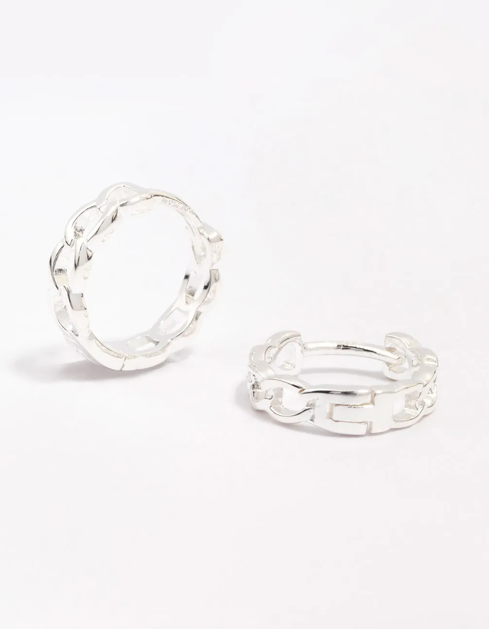 Sterling Silver Textured Huggie Hoop Earrings sold by lovisa