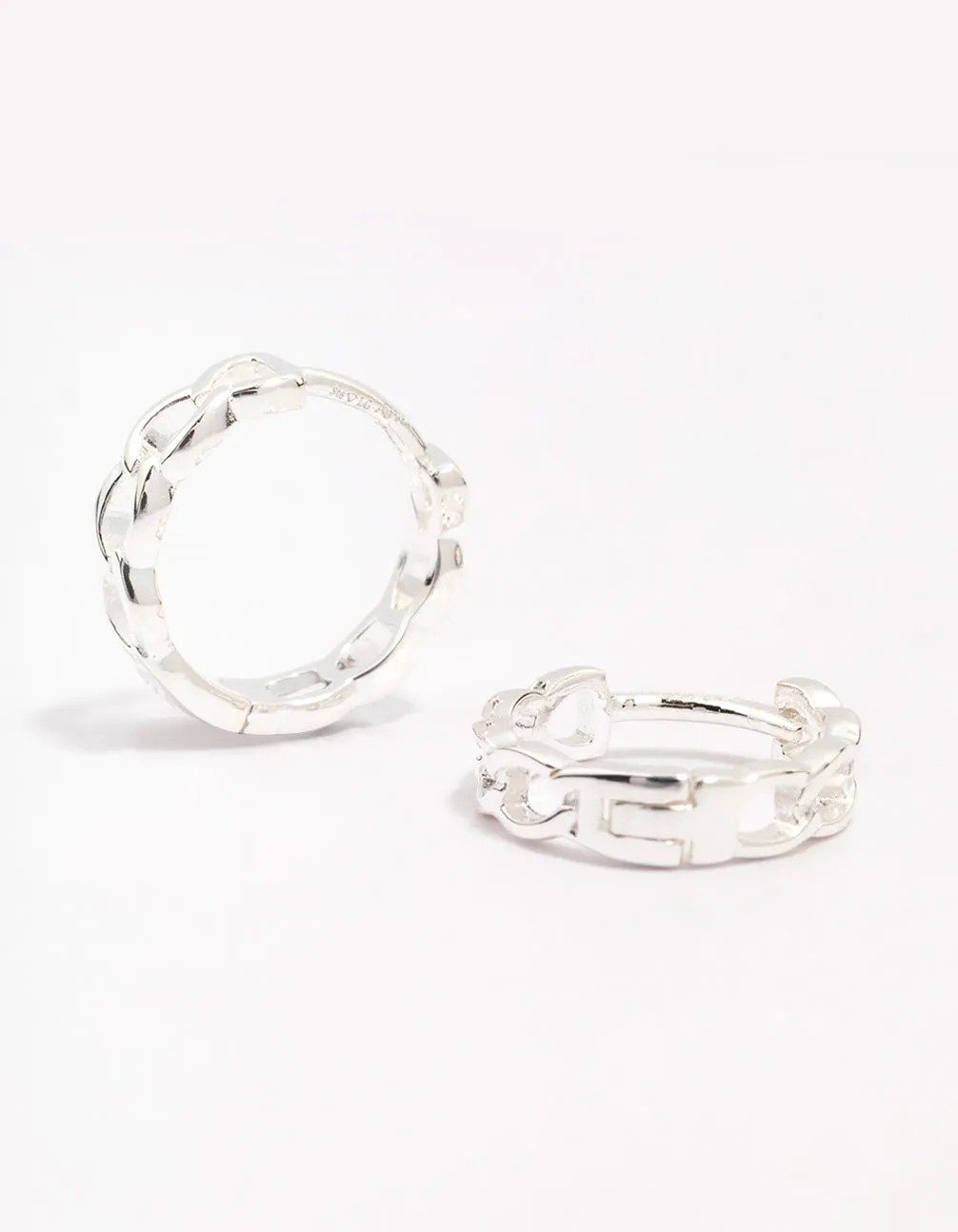 Sterling Silver Textured Huggie Hoop Earrings sold by lovisa product image thumbnail 2