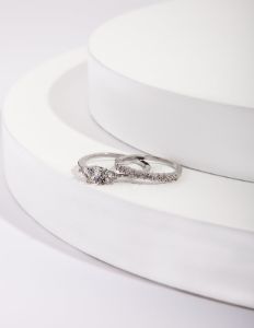 Rhodium Cubic Zirconia Vintage Ring Stack sold by lovisa