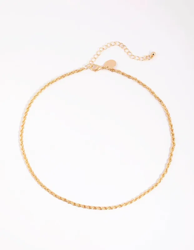 Gold Rope Chain Necklace sold by lovisa