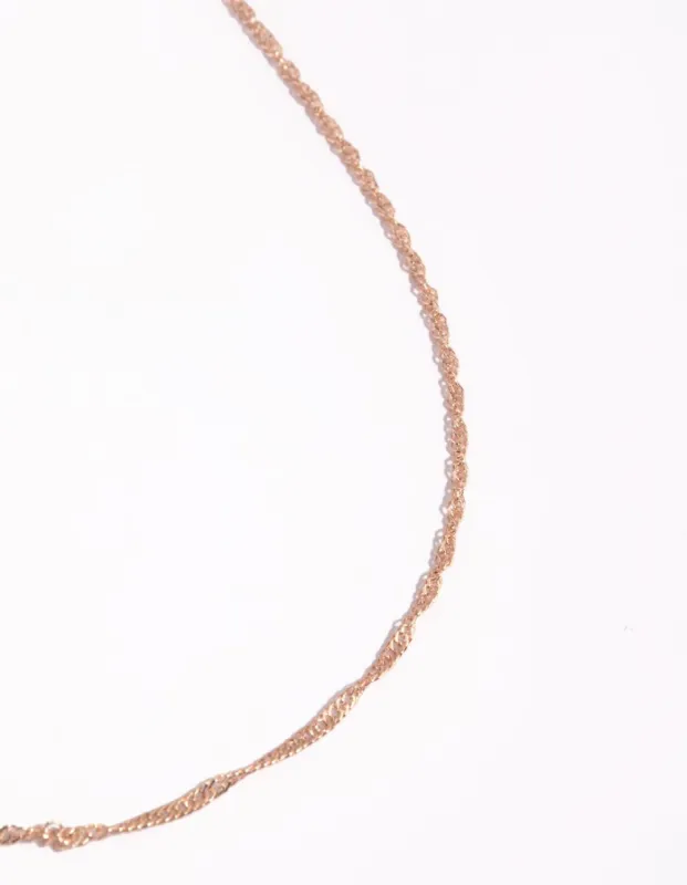 Rose Gold Long Rope Chain Necklace sold by lovisa