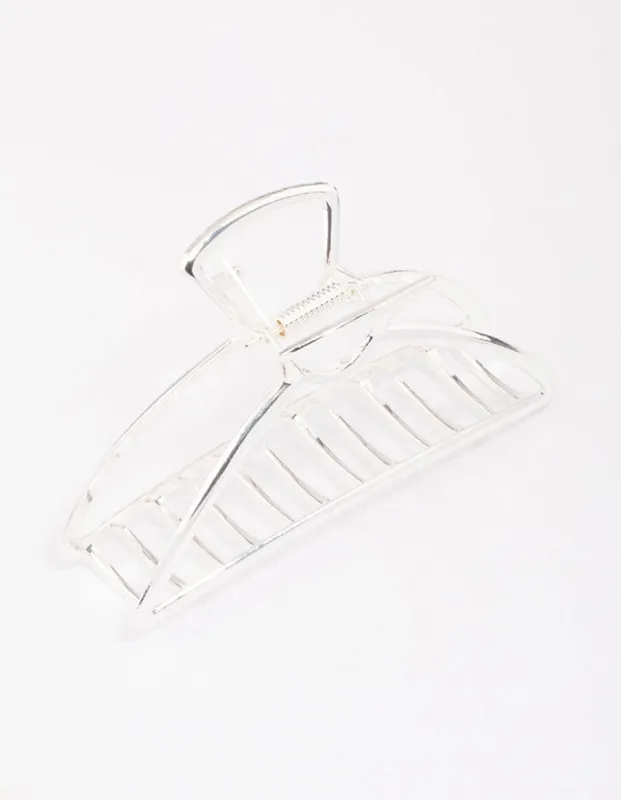 Silver Large Outline Hair Claw Clip sold by lovisa