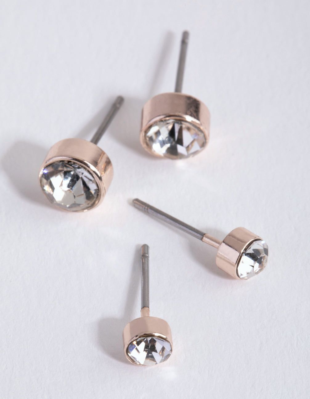 Rose Gold Crystal Stud Earring Pack sold by lovisa