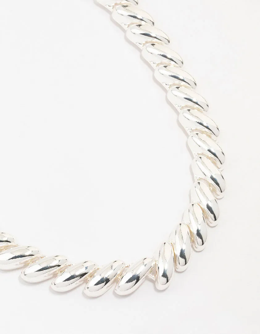 Silver Chunky Short Necklace sold by lovisa