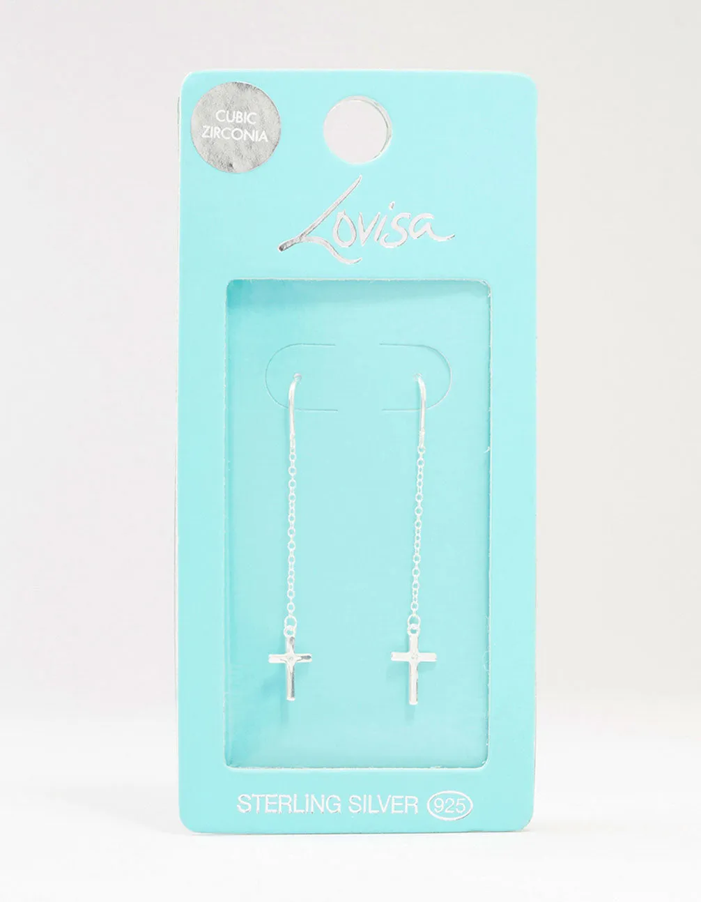 Sterling Silver Thread Through Cross Drop Earrings sold by lovisa product image thumbnail 3