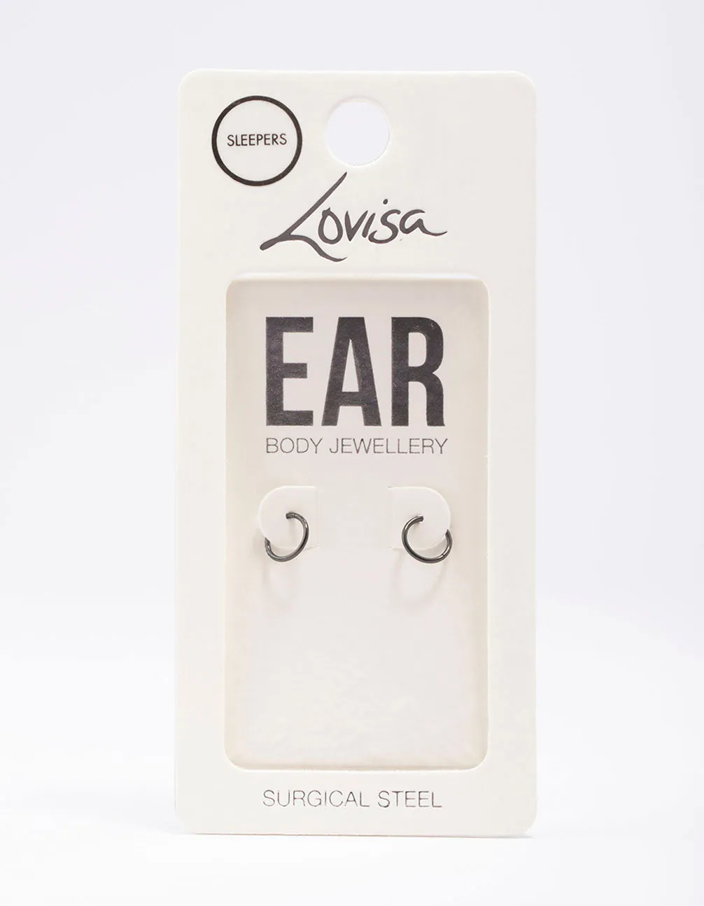 Black Surgical Steel Fine Sleeper Earrings 6mm sold by lovisa product image thumbnail 3