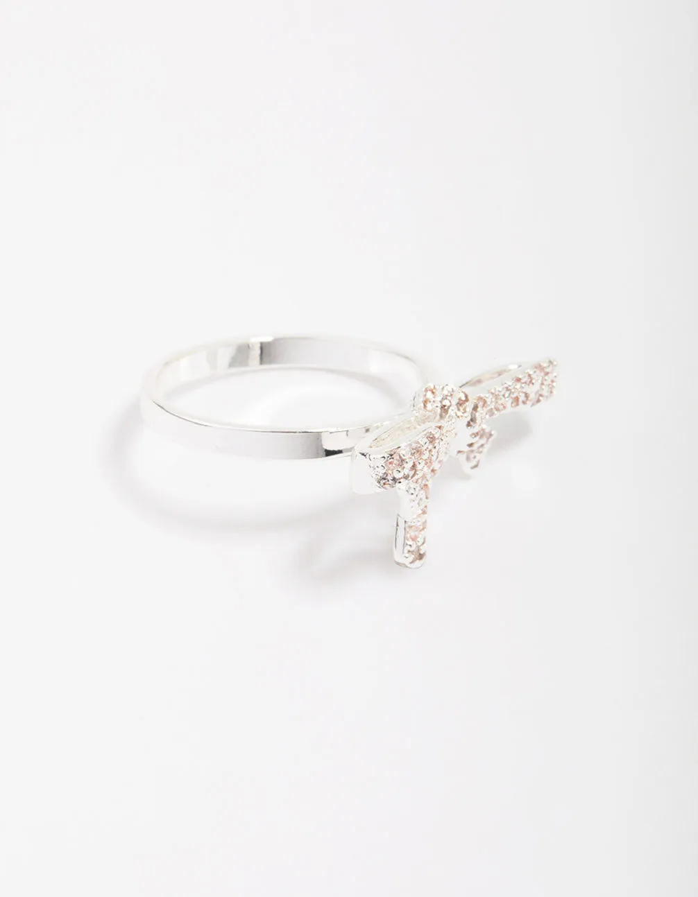 Silver Cubic Zirconia Bow Ring sold by lovisa