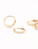 Gold Dainty & Round Cubic Zirconia Hoop Earrings 3-Pack sold by lovisa
