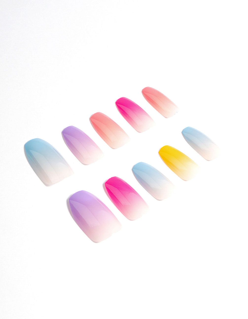 Multi-Colour Ombre Press On Nails sold by lovisa