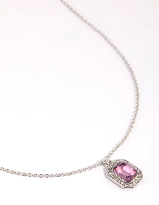 Rhodium Diamante Radiant Pendant Necklace sold by lovisa