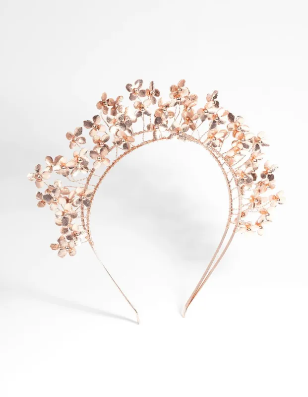 Rose Gold Metal Flower Crown sold by lovisa
