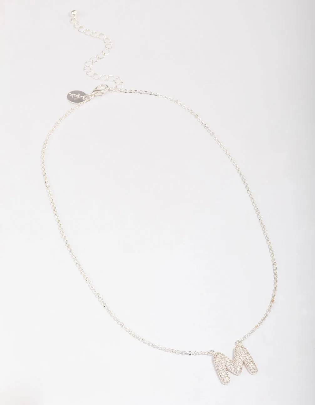 Letter M Silver Plated Pave Pendant Initial Necklace sold by lovisa product image thumbnail 2