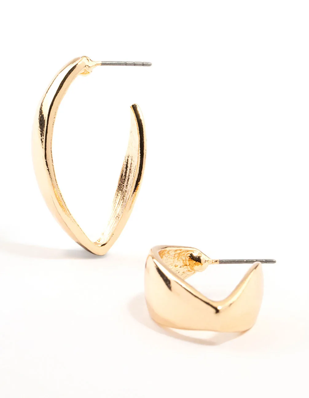 Gold Flat Morph Hoop Earrings sold by lovisa
