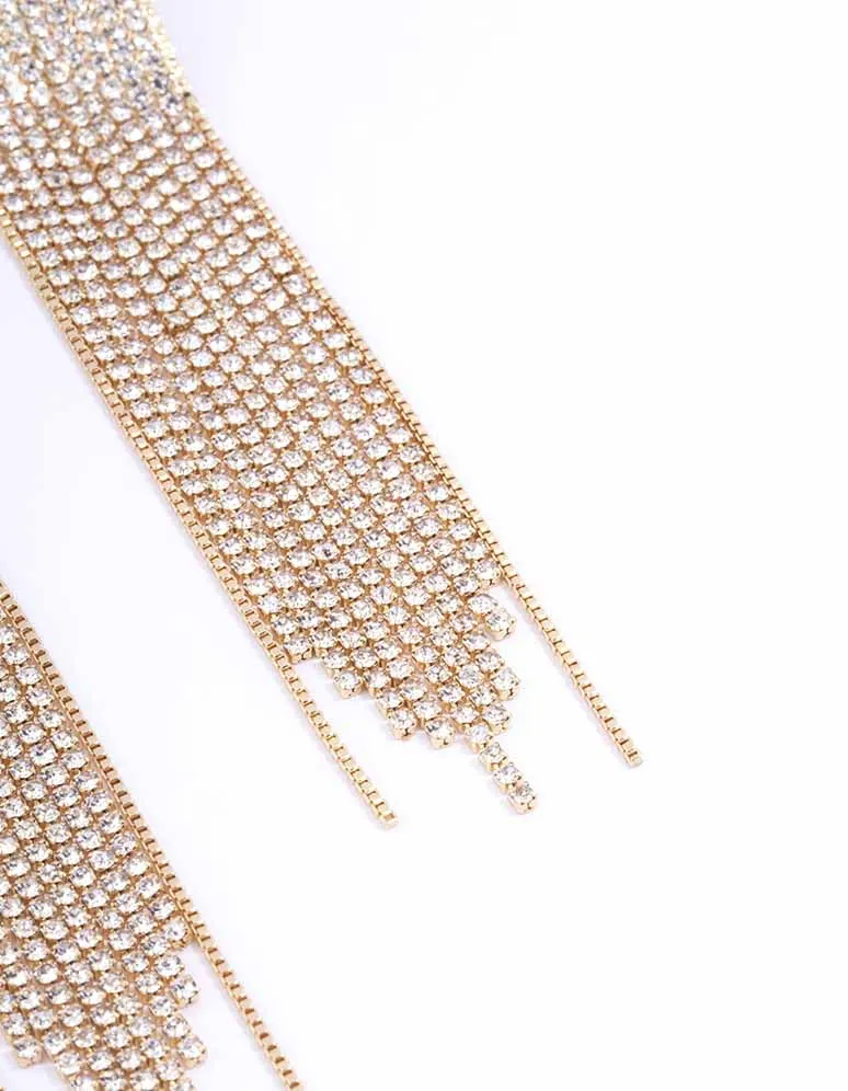 Gold Multi Chain Pointed Drop Earrings sold by lovisa product image thumbnail 3