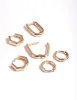 Gold Mini Shaped Huggie Earrings Pack sold by lovisa