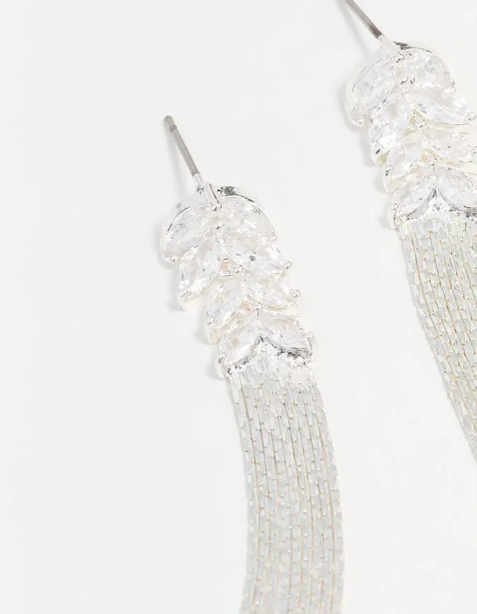 Silver Cubic Zirconia Tassel Drop Earrings sold by lovisa product image thumbnail 2