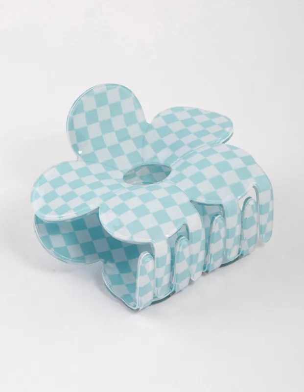 Acrylic Blue Cut Out Flower Claw Clip sold by lovisa