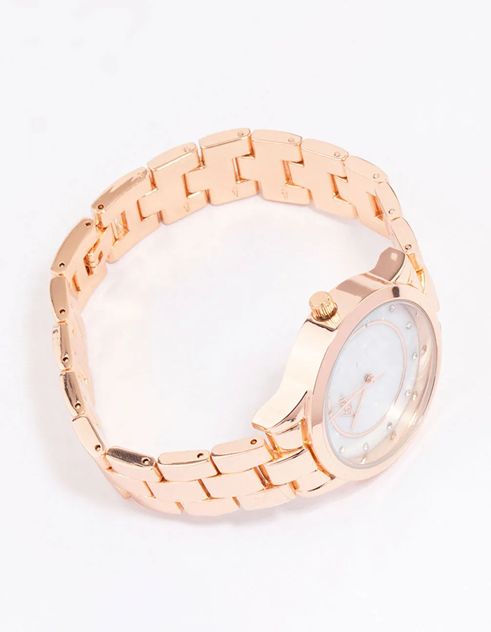 Rose Gold Diamante & Pearl Face Watch sold by lovisa product image thumbnail 3