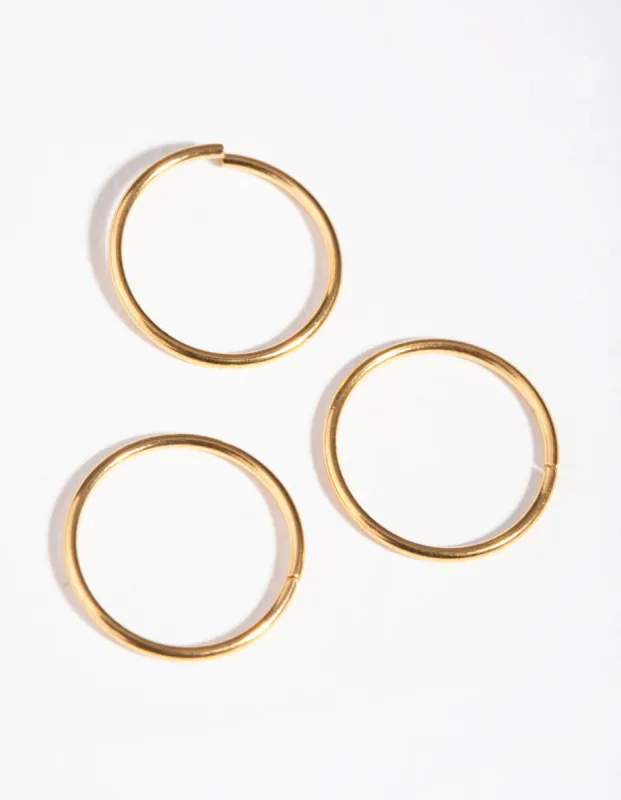 Gold Plain Nose Ring Pack sold by lovisa