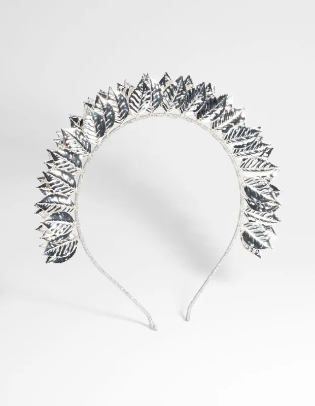 Silver Fanned Leaf Alice Band sold by lovisa