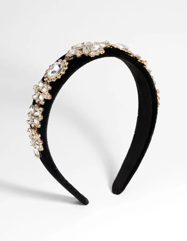 Black Diamante Alice Band sold by lovisa