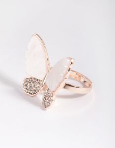 Rose Gold Butterfly Ring sold by lovisa
