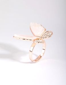 Rose Gold Butterfly Ring sold by lovisa