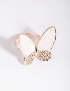 Rose Gold Butterfly Ring sold by lovisa