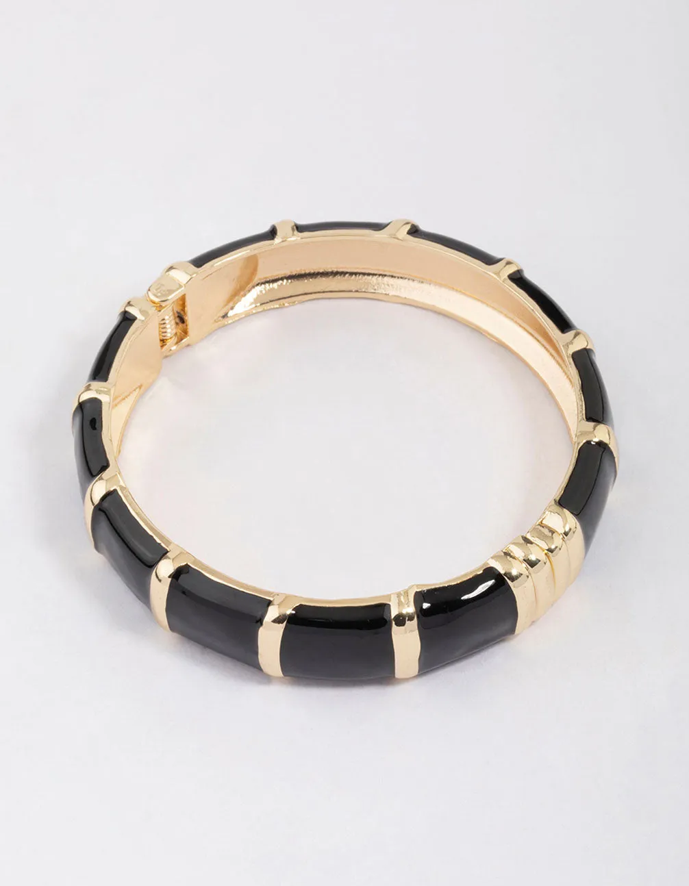 Black & Gold Square Bangle sold by lovisa