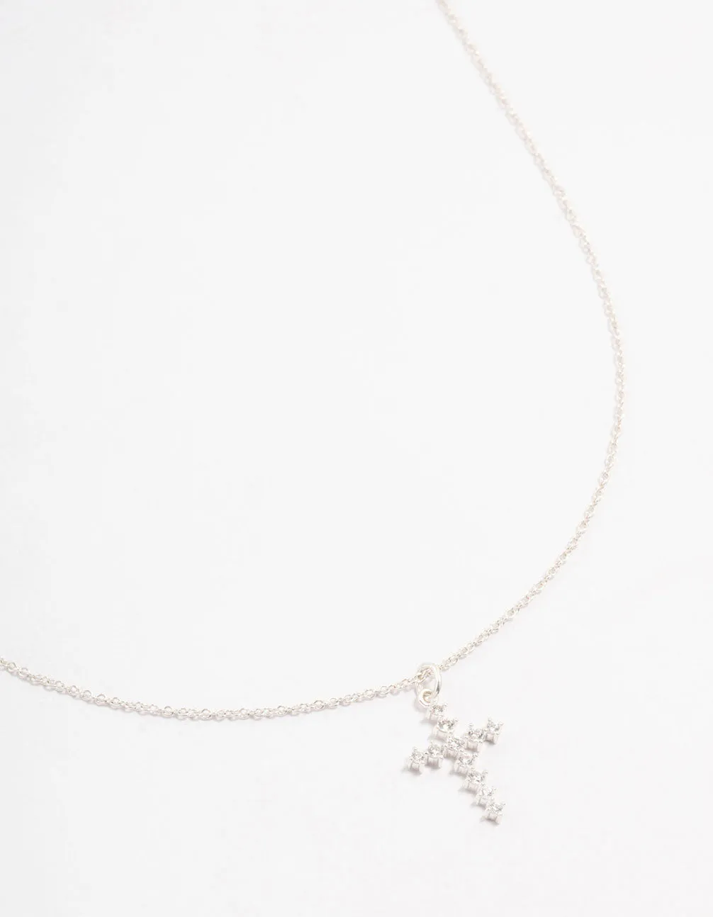 Sterling Silver Cubic Zirconia Cross Necklace sold by lovisa