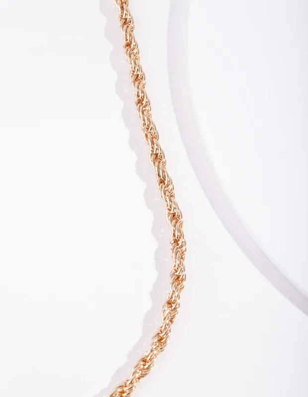 Gold Plated 60cm Thick Rope Necklace sold by lovisa