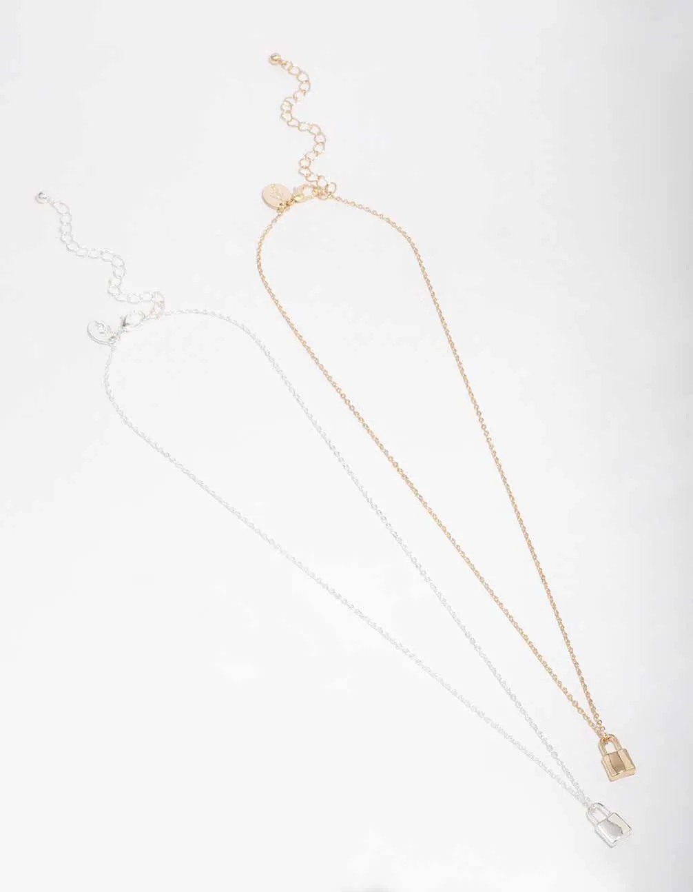 Gold & Silver Plain Locket Necklace Pack sold by lovisa