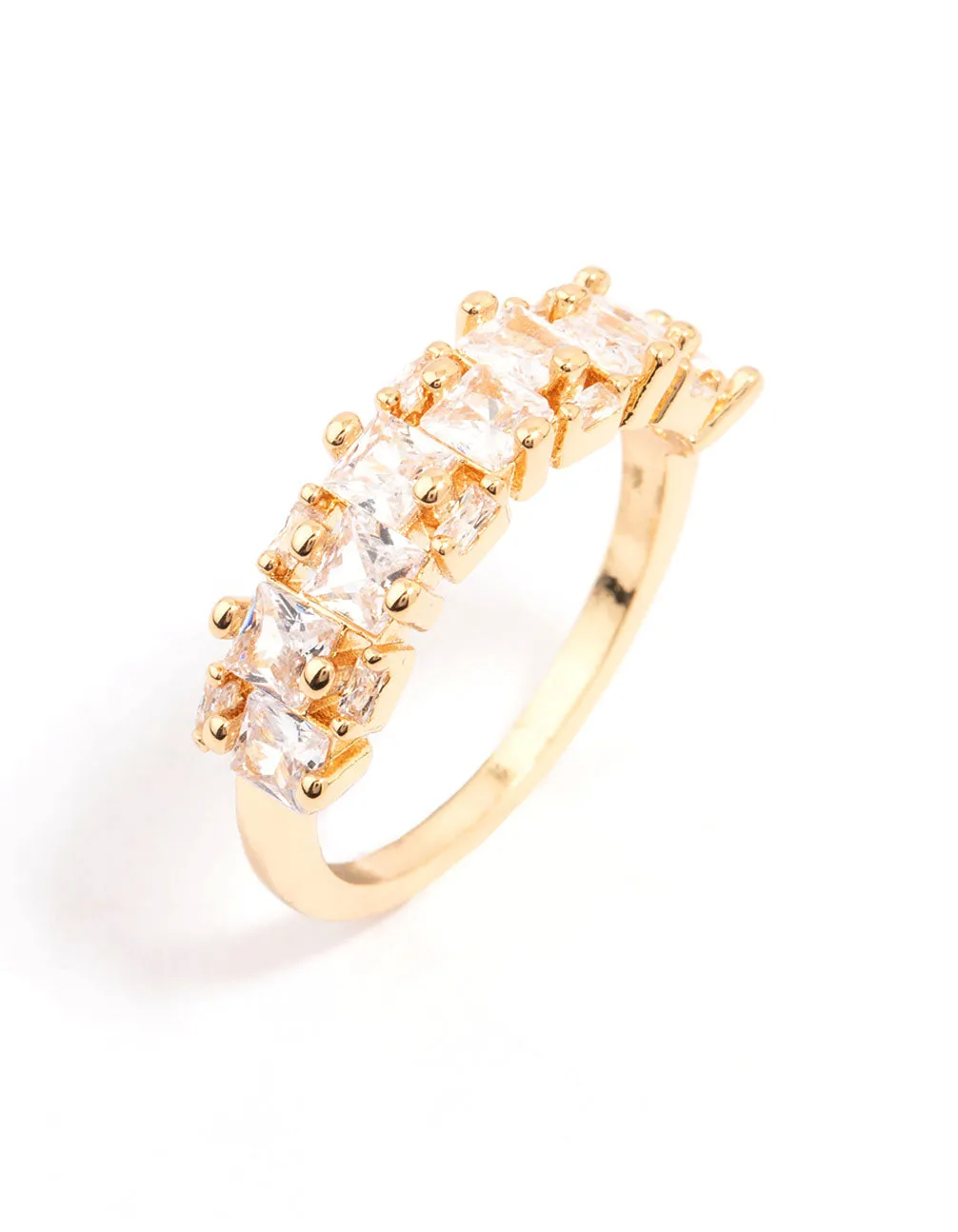 Gold Plated Staggered Cubic Zirconia Band Ring sold by lovisa product image thumbnail 2