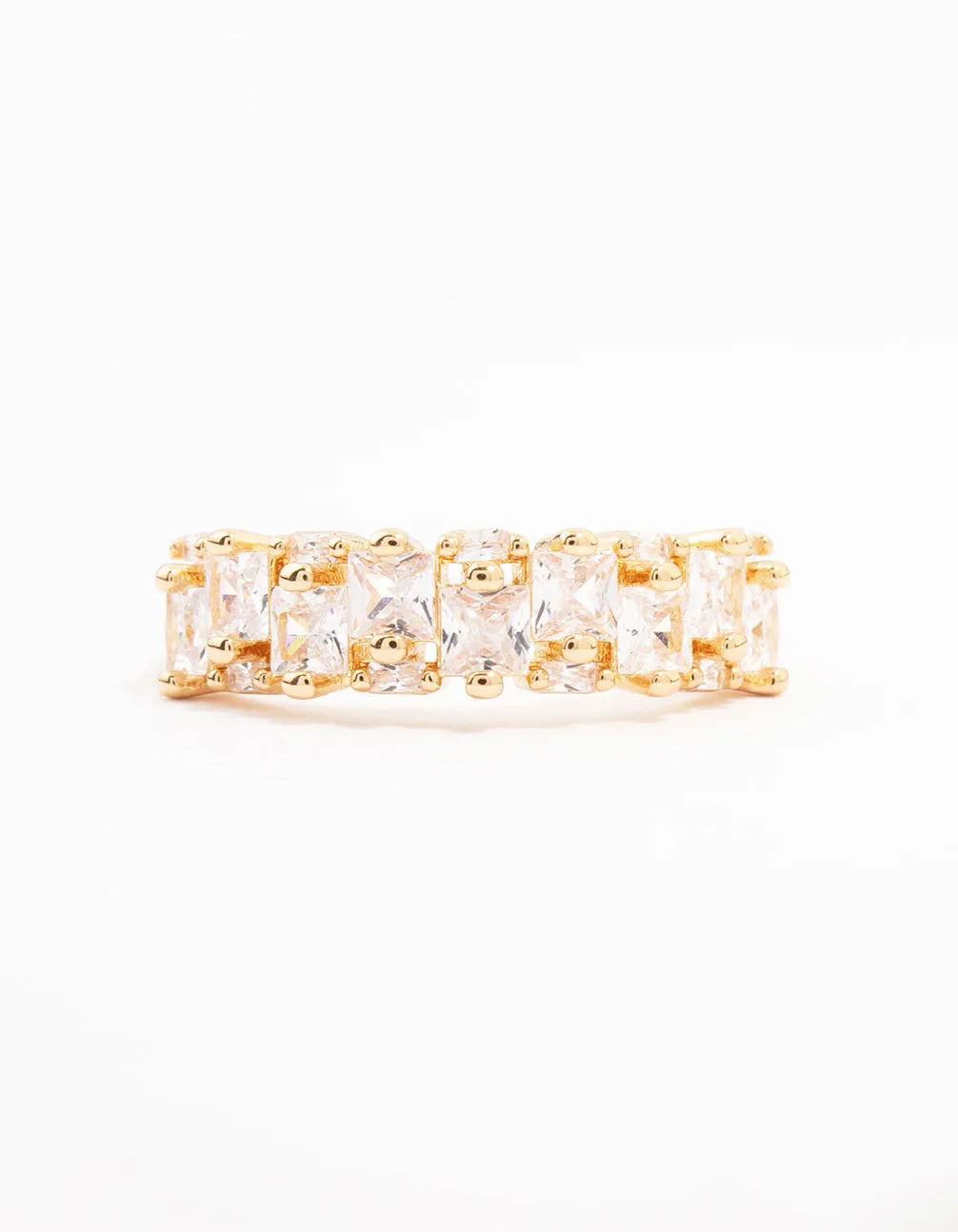 Gold Plated Staggered Cubic Zirconia Band Ring sold by lovisa product image thumbnail 3
