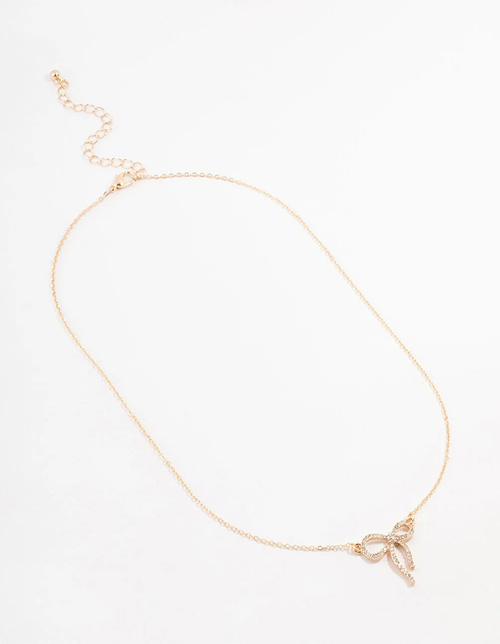 Gold Diamante Bow Necklace sold by lovisa product image thumbnail 2