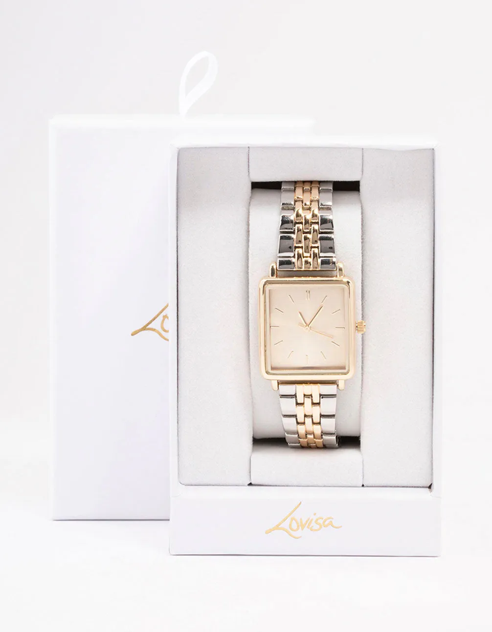 Gold & Silver Two-Toned Square Watch sold by lovisa product image thumbnail 3