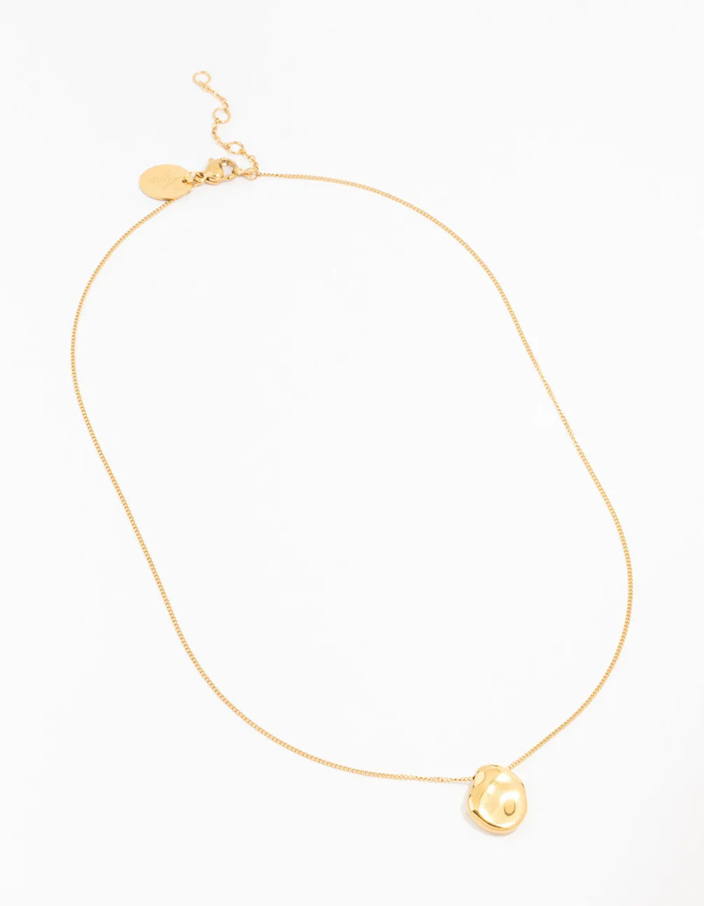 Waterproof Gold Plated Stainless Steel Organic Disc Pendant Necklace sold by lovisa product image thumbnail 2