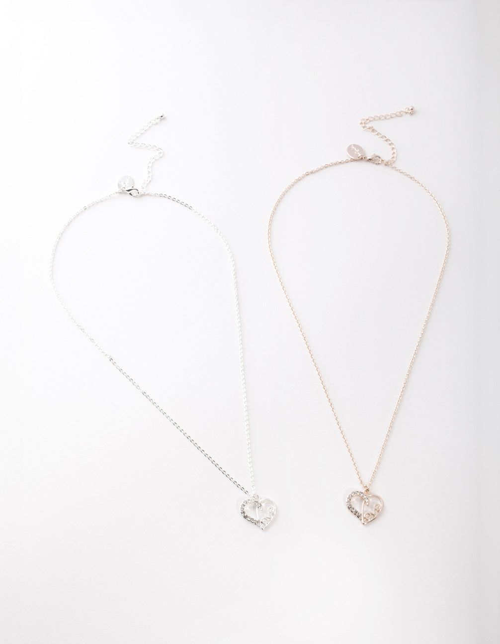 Mixed Metal Diamante Love Heart Necklace Pack sold by lovisa product image thumbnail 2
