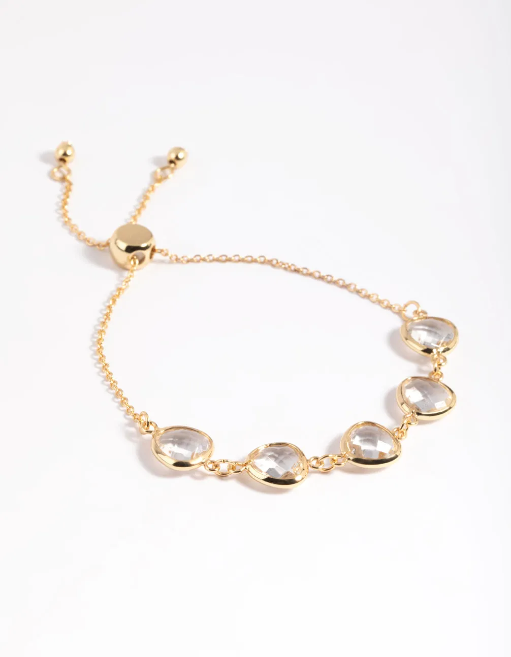 Gold Plated Clear Stone Toggle Bracelet sold by lovisa product image thumbnail 4