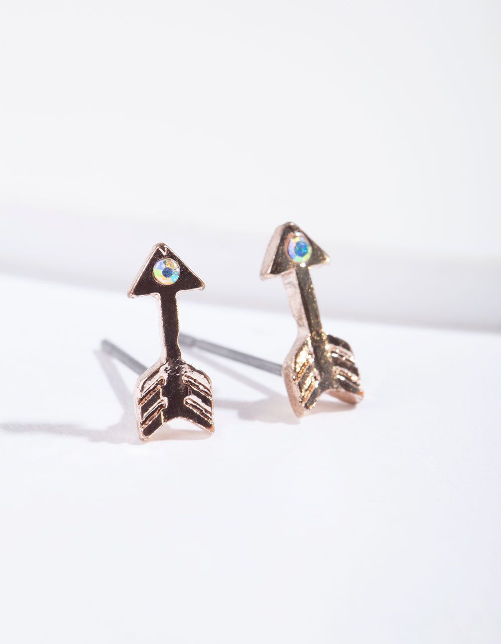Rose Gold Arrow & Diamante Stud Earrings sold by lovisa product image thumbnail 2