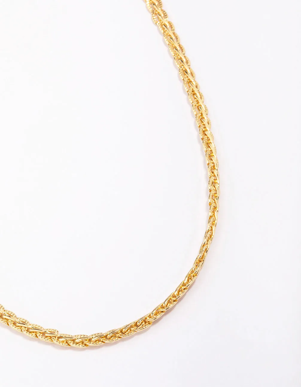 Gold Plated Braided Chain Necklace sold by lovisa