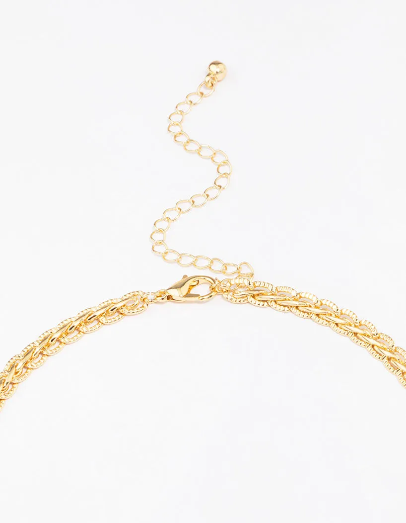 Gold Plated Braided Chain Necklace sold by lovisa product image thumbnail 3
