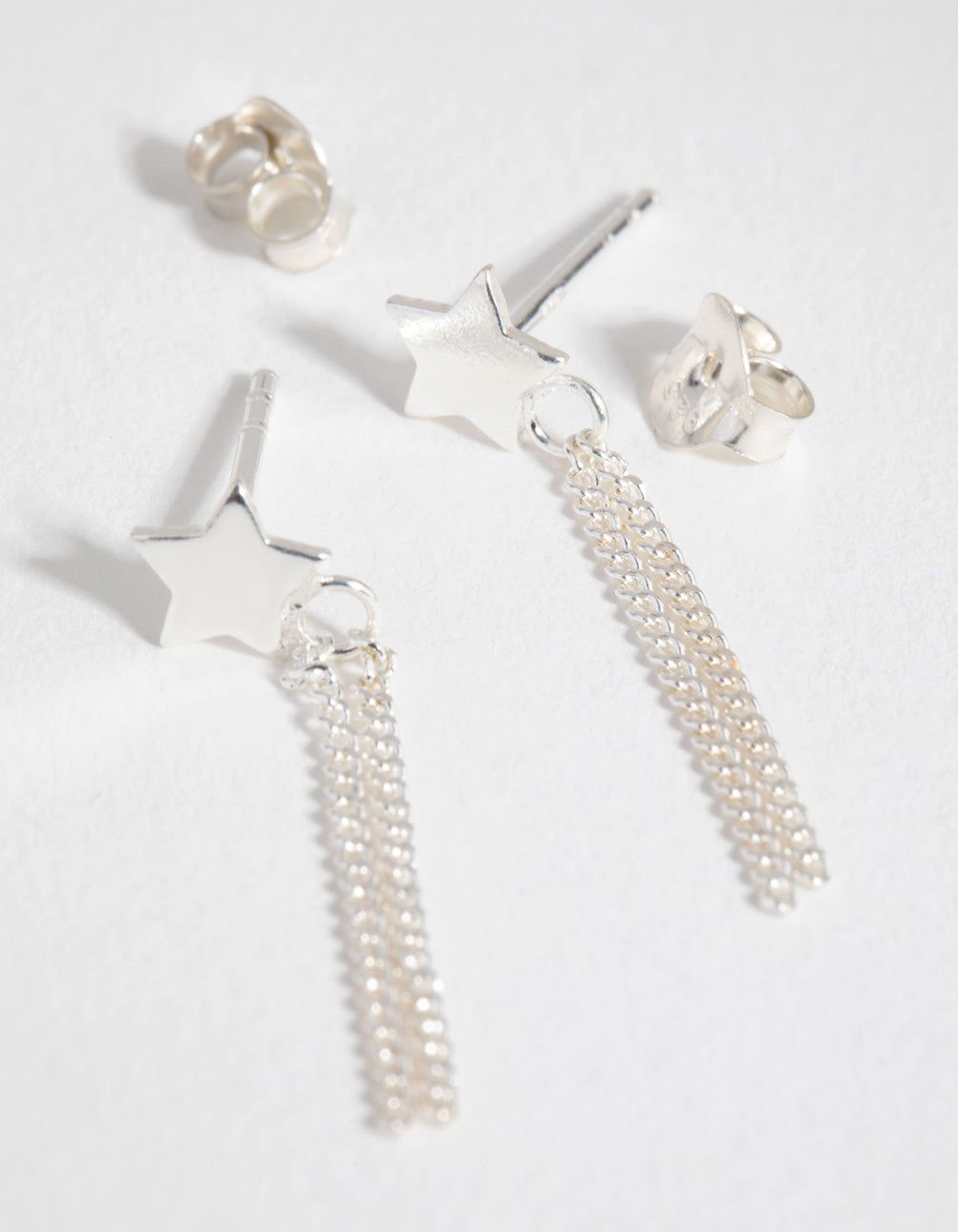 Sterling Silver Star Chain Drop Earrings sold by lovisa product image thumbnail 4