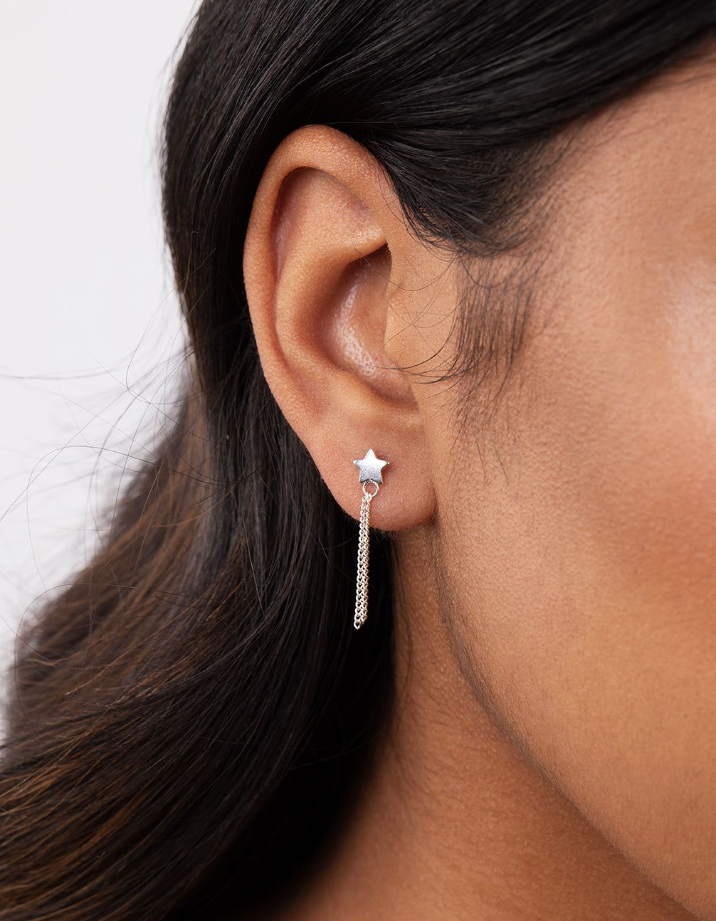 Sterling Silver Star Chain Drop Earrings sold by lovisa product image thumbnail 2