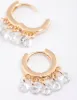 Gold Cubic Zirconia Droplet Huggie Hoop Earrings sold by lovisa