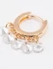 Gold Cubic Zirconia Droplet Huggie Hoop Earrings sold by lovisa