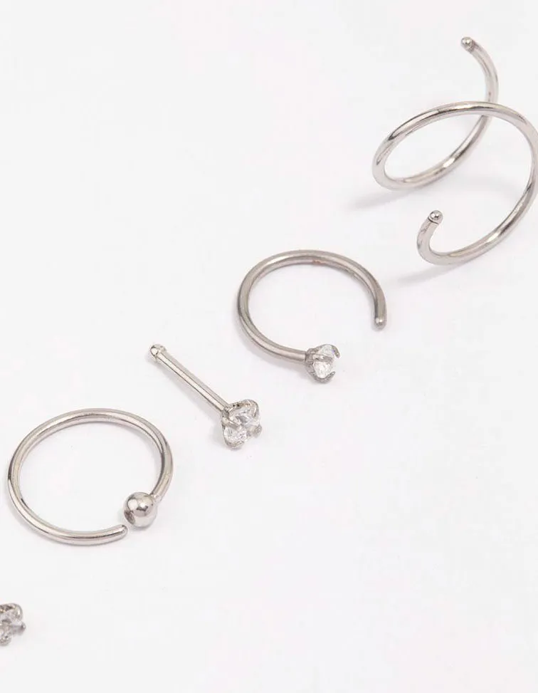 Surgical Steel Twisted Cubic Zirconia Nose Piercing 6-Pack sold by lovisa product image thumbnail 2