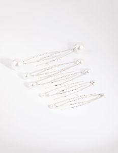 Silver Pearl Hair Pin Pack sold by lovisa