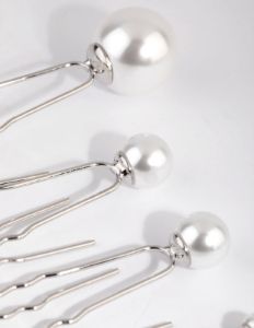 Silver Pearl Hair Pin Pack sold by lovisa